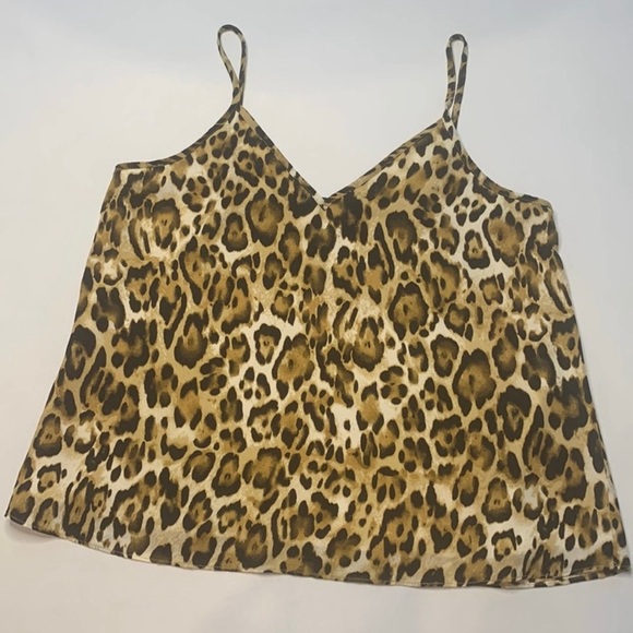 Abound Leopard Animal Print Camisole Tank Top Small NWOT Tan Brown Cream - Picture 3 of 6